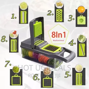 8 in 1 Vegetable Chopper for Potato Choper -Green