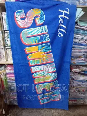 Kids Cotton Summer Print Towel - Blue
