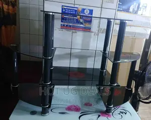 Glass TV Stand - Black