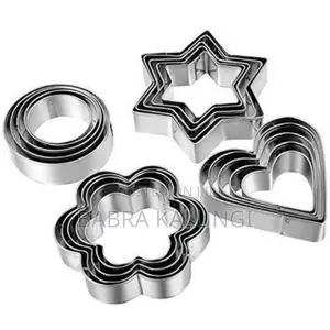 12 Piece,4 Shape Stainless Steel Cookie Cutters_ Silver