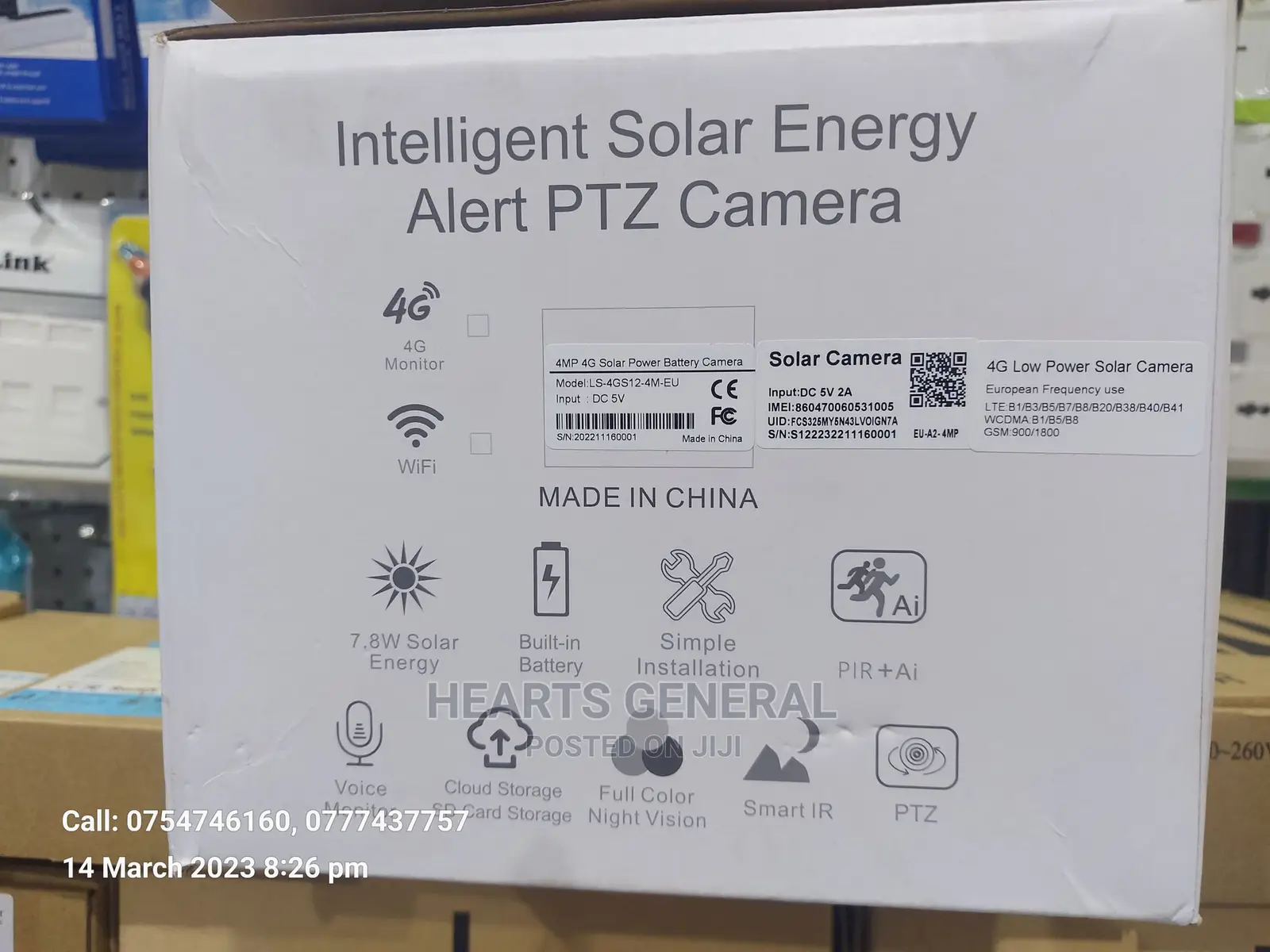 4G 4mp Solar Security Camera With Built-In Battery.