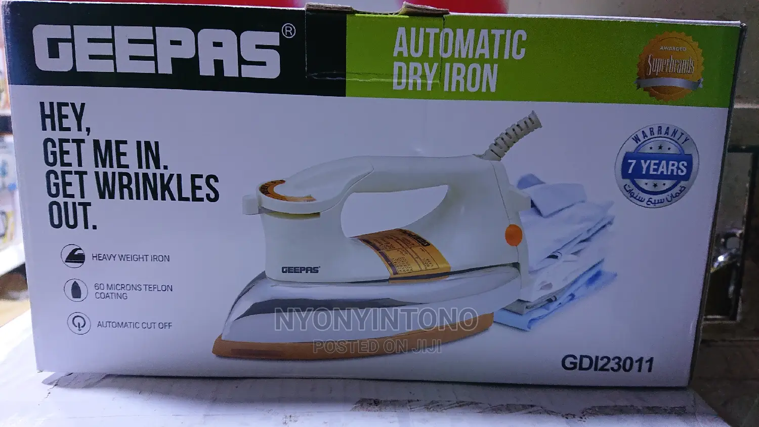 Geepas Heavy Weight Automatic Dry Iron With 7years Warranty