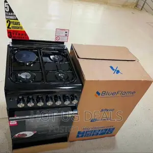 3 Gas + 1 Electric Blue Flame Oven Cooker 50x60cm - Black