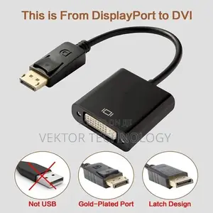 Display PORT to DVI Adapter - Black/White