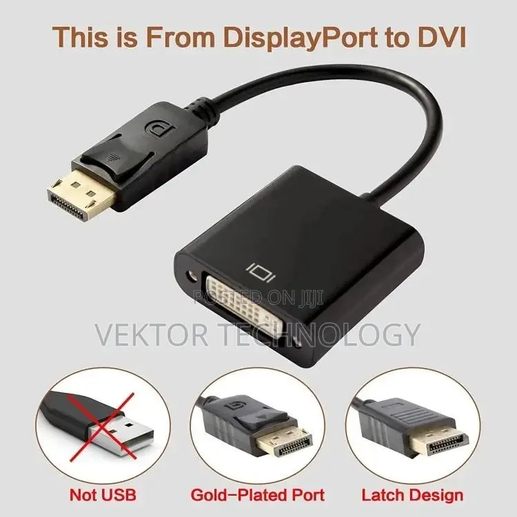 Display PORT to DVI Adapter - Black/White