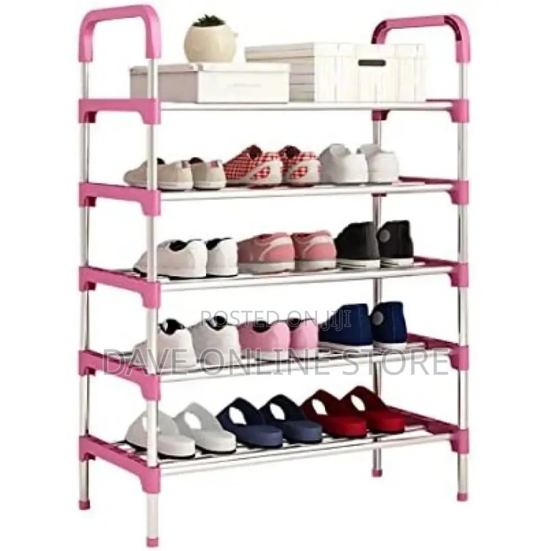 5 Layer Stainless Steel Stackable Shoes Rack Organizer -