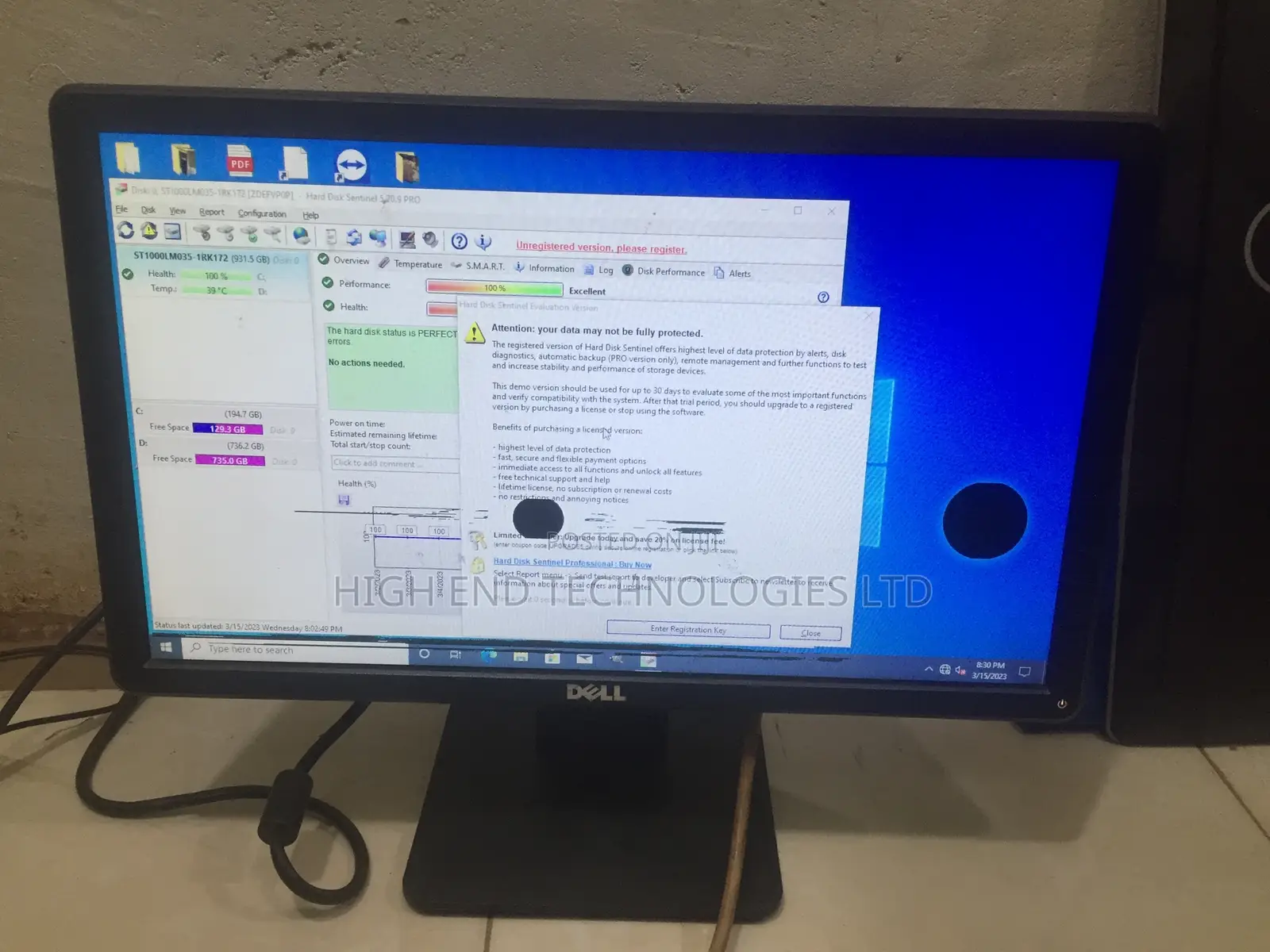 19inch Dell Monitor With Round Spots