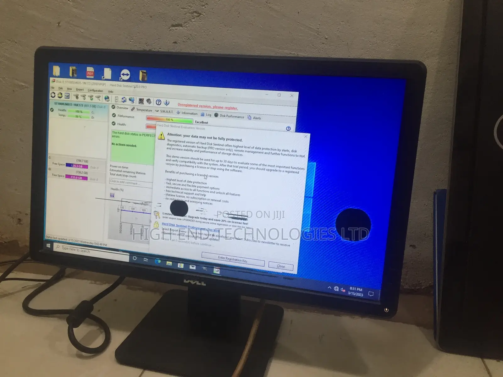 19inch Dell Monitor With Round Spots
