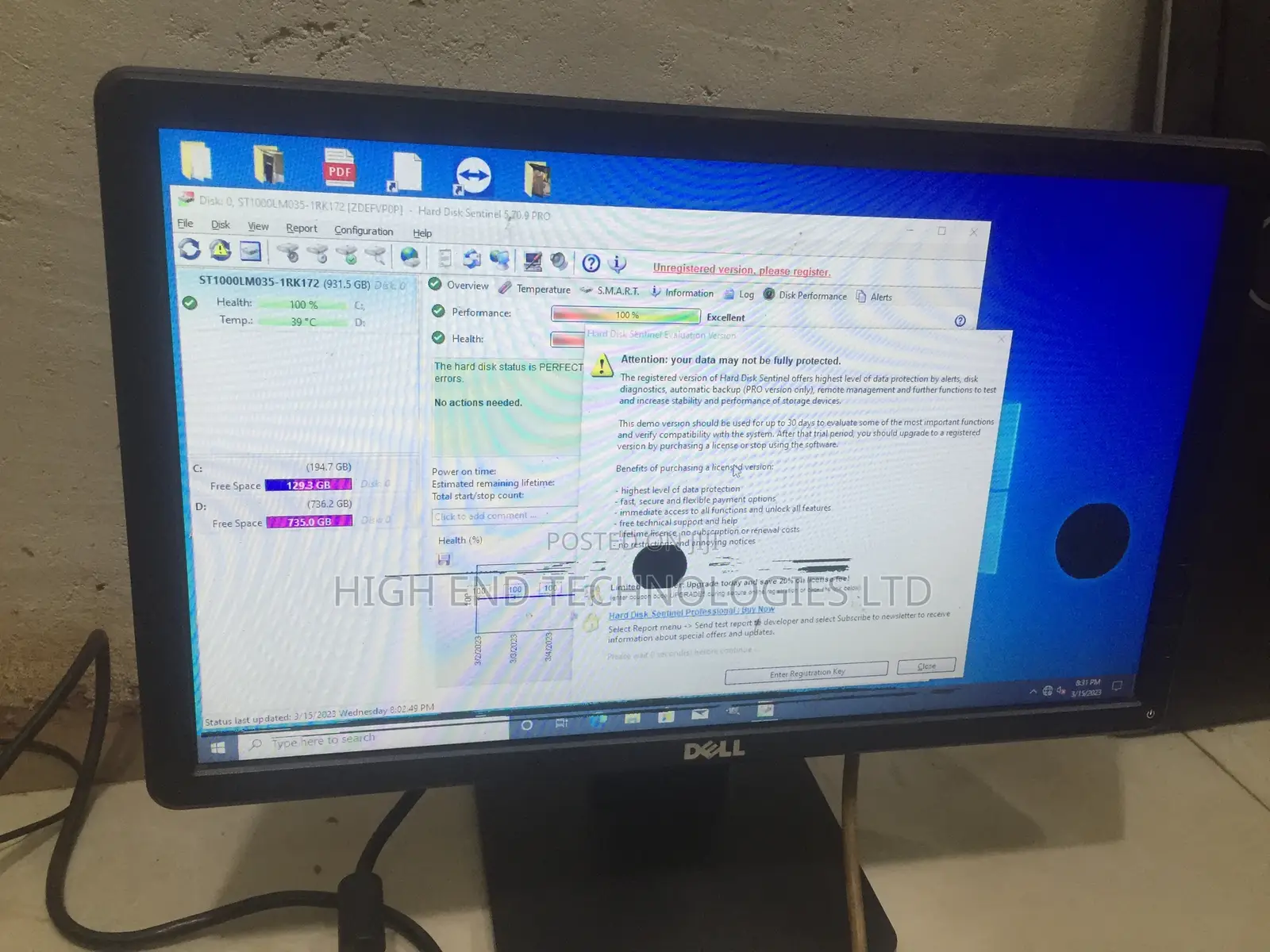 19inch Dell Monitor With Round Spots