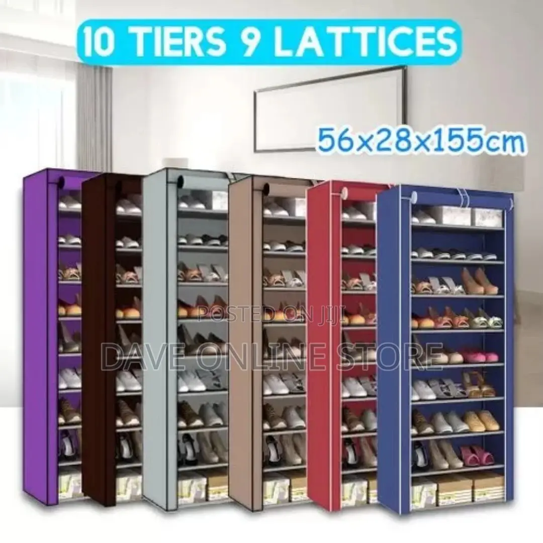10 Tier 9 Grid Shoe Rack