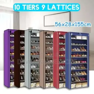 10 Tier 9 Grid Shoe Rack
