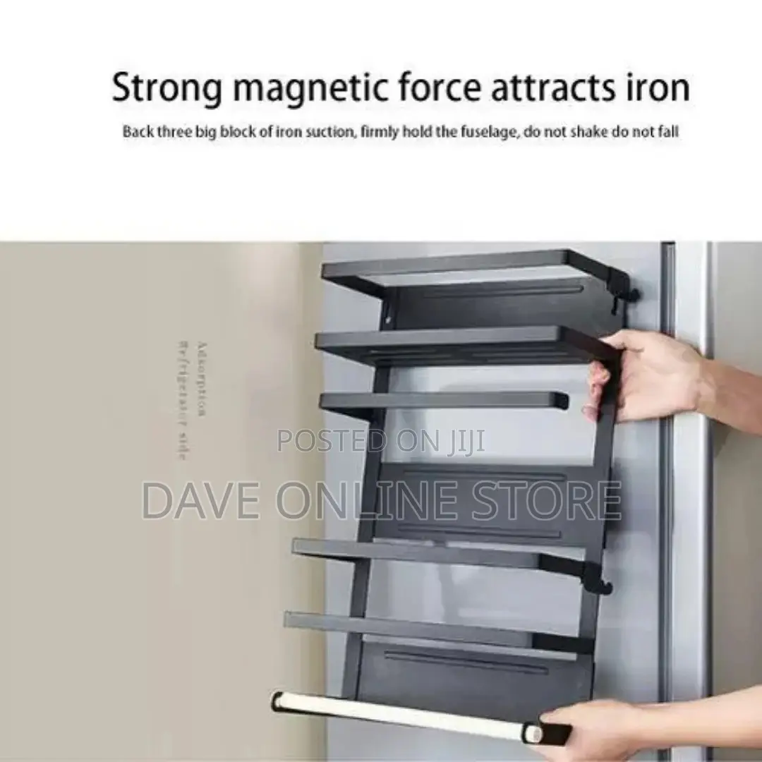 Magnetic Fridge Side Shelf Storage Organizer,