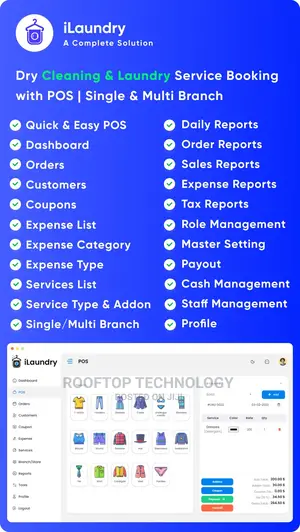 Ilaundry : Dry Cleaning Laundry Service Booking With Pos |