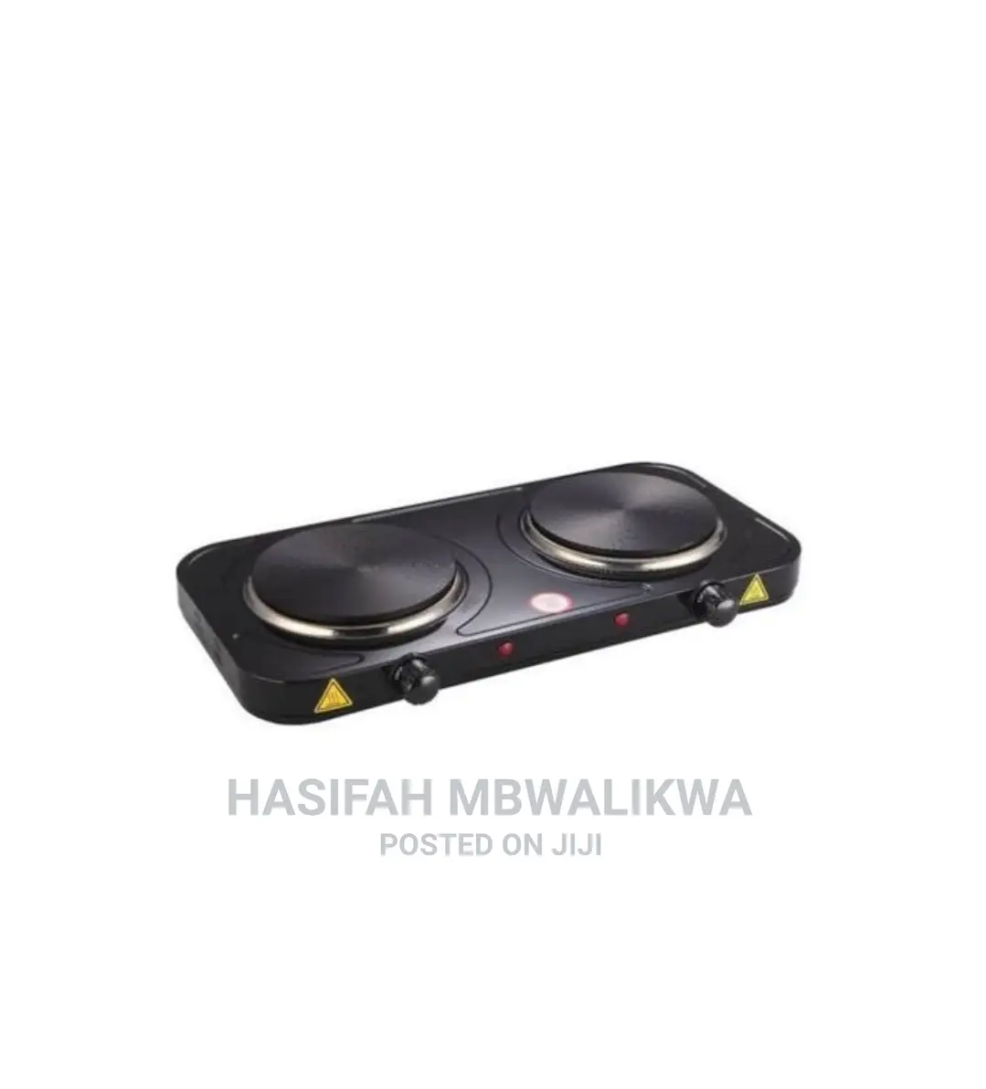 Double Solid Electric Hot Plate- Black