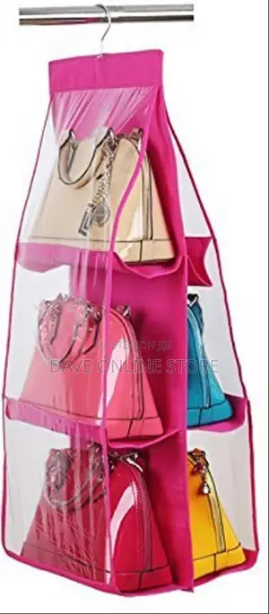 6 Pocket Handbag Storage Hanging Purse Organizer