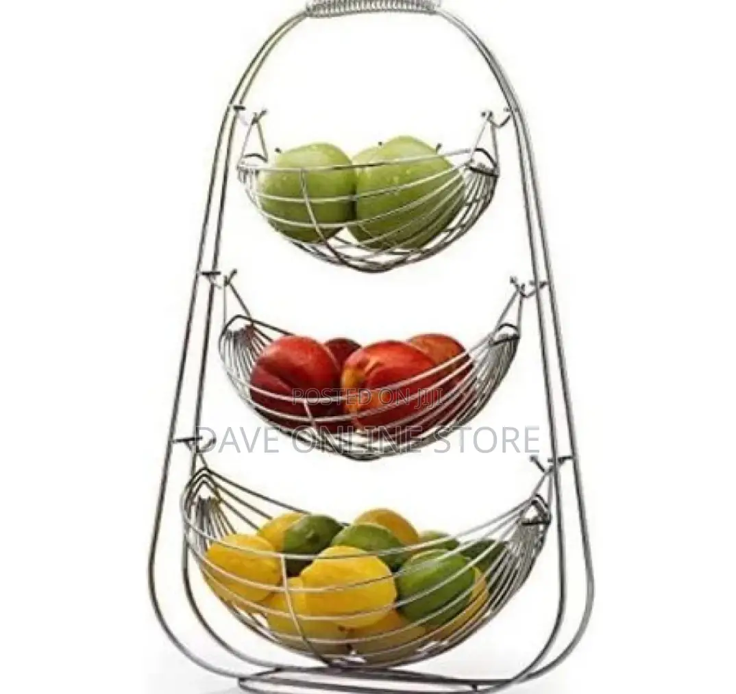 3 Tier Stainless Steel Fruit Bowl Storage Basket Holder
