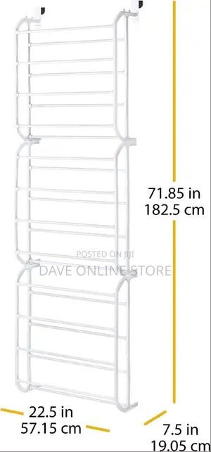 Metal Over the Door 36 Pairs Shoe Rack