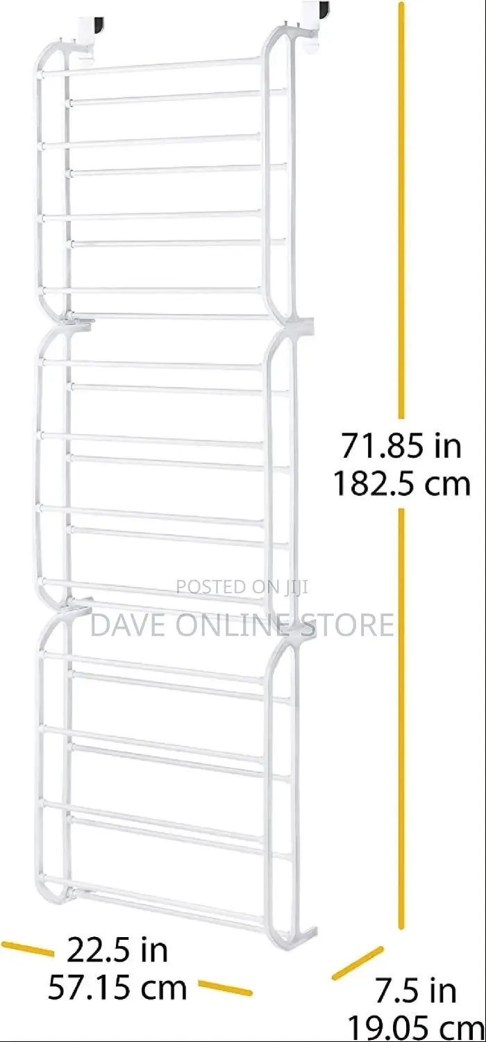Metal Over the Door 36 Pairs Shoe Rack