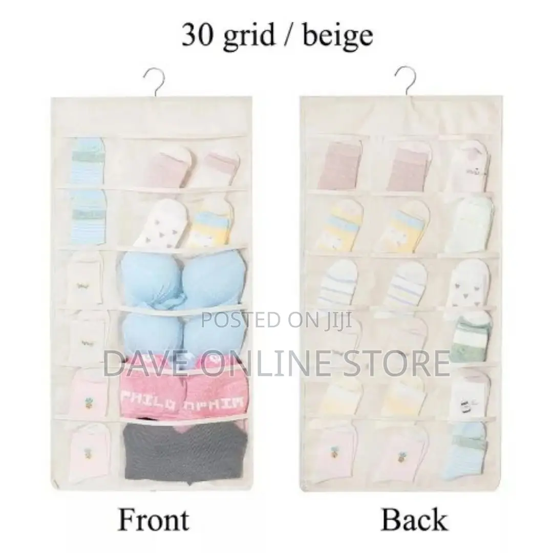 24 Pockets Socks,Bra,Underwear Bag Hanger Storage Organizer