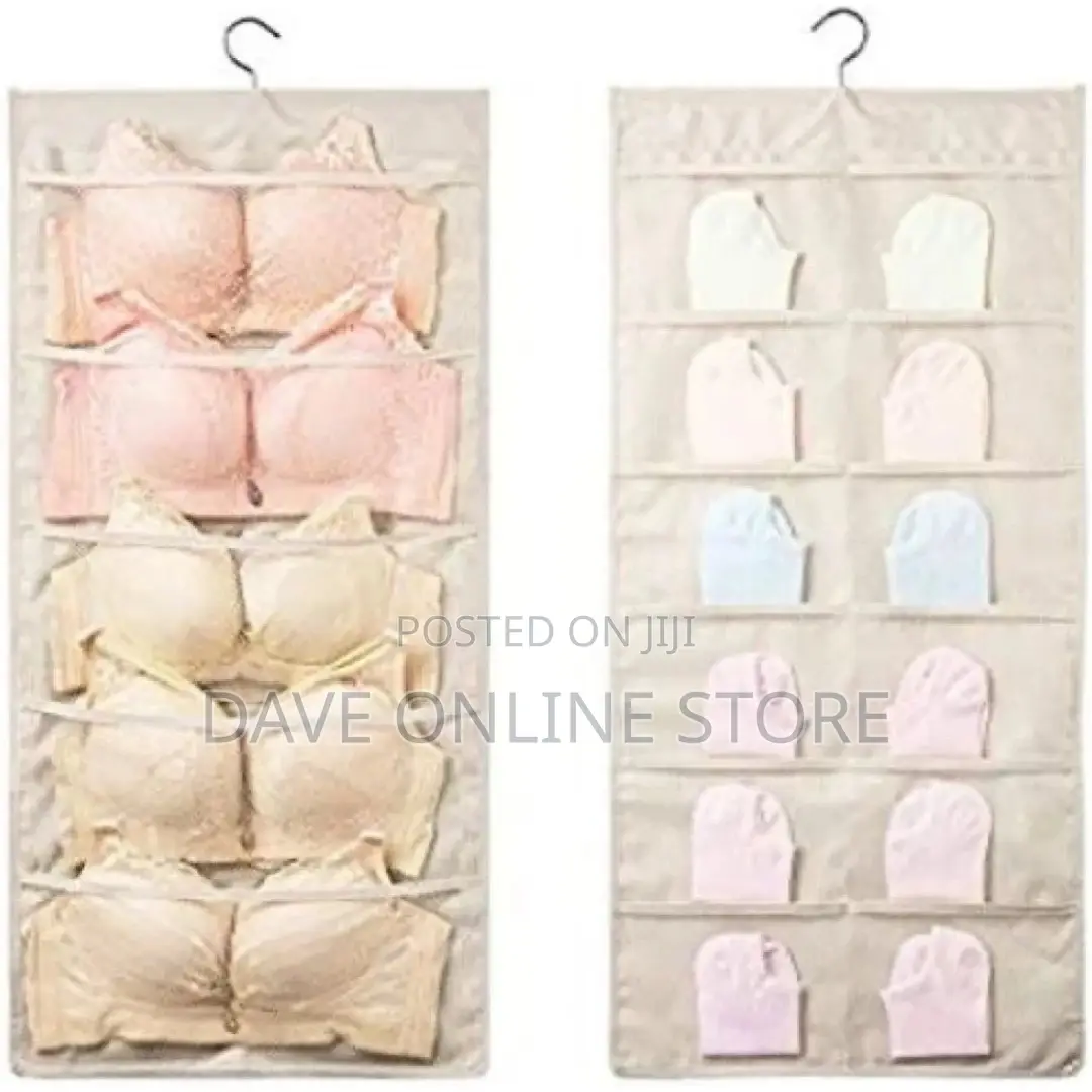 24 Pockets Socks,Bra,Underwear Bag Hanger Storage Organizer