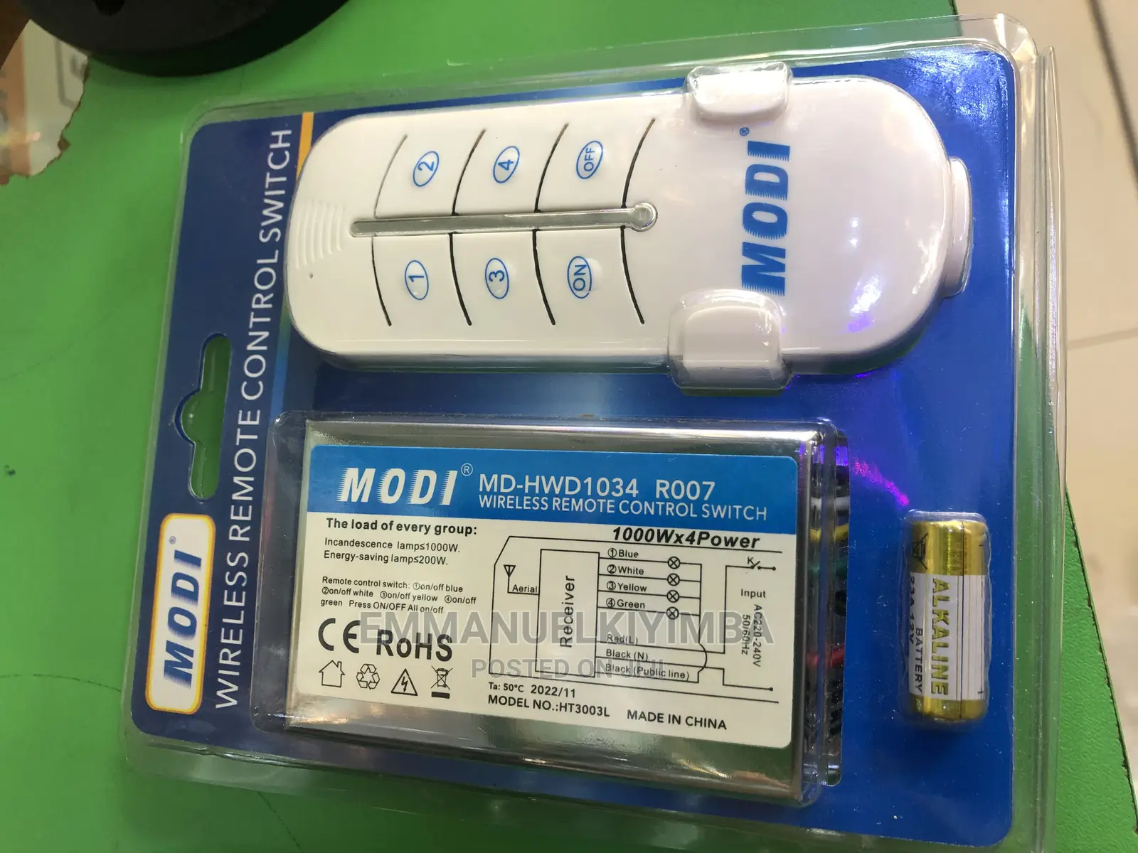 Wireless Electronic Switch for Lights