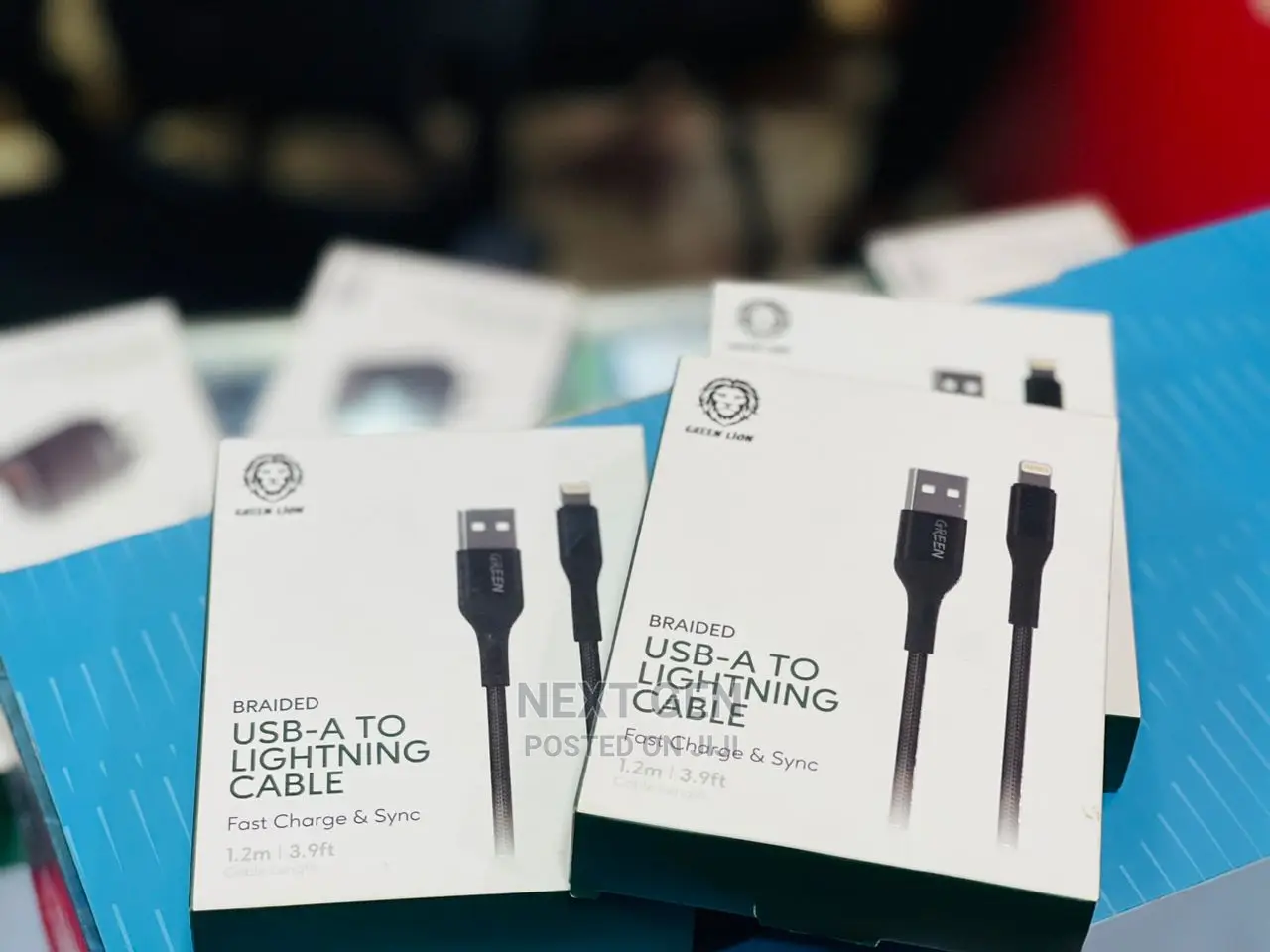 Green Lion Braided USB- A to Lightning Cable