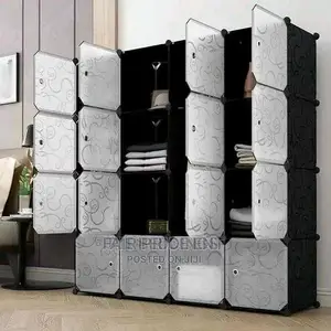 Four Columns Plastic Closet( White)