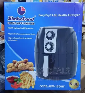 5.0L Simbaland Free Healthy Air Fryer - Black