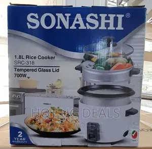 Sonashi 1.8l Rice Cooker With Steamer- White