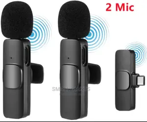 Black Modern Duo Wireless Microphone for iPhones