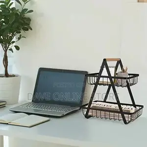 2-Tier Countertop Fruit Basket Bowl Bread Basket Holder