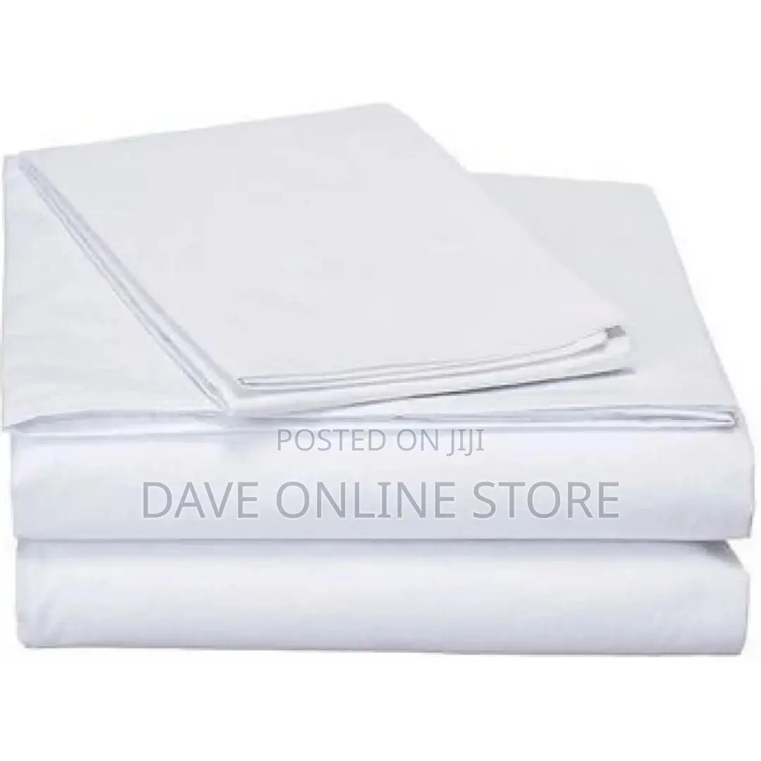 Cotton Bedsheets With 2 Pillowcases – White