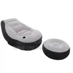 Intex Inflatable Flocking Air Chair With Footrest and Pump-