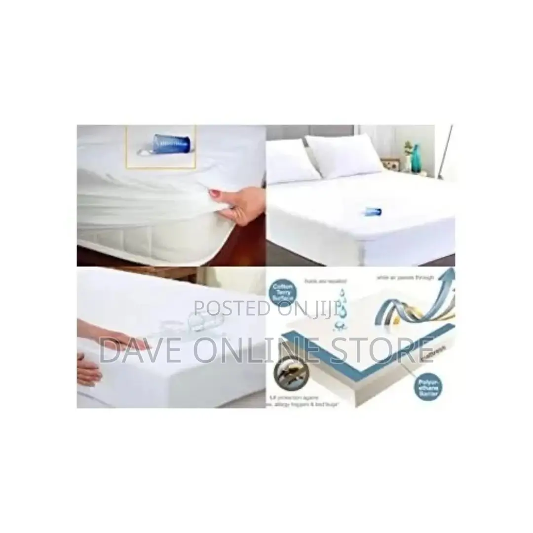 Waterproof Mattress Protector Full-Fitted Cover-White,