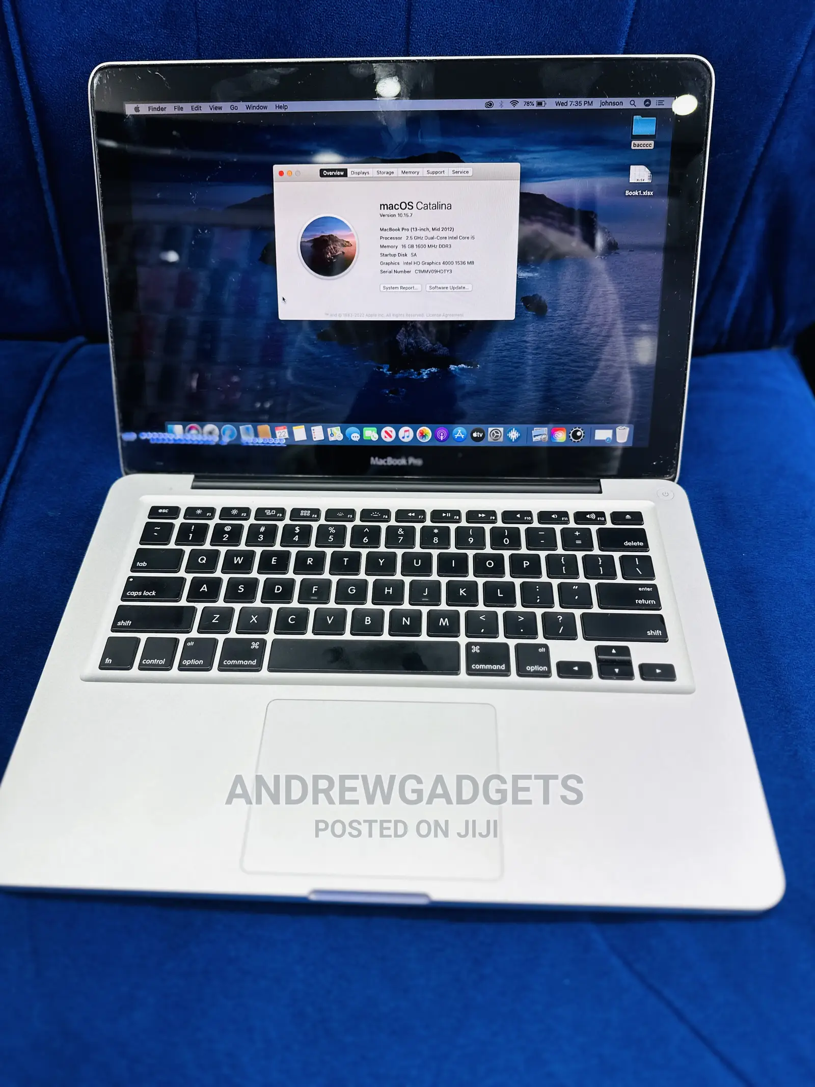 Laptop Apple MacBook Pro 2012 16GB Intel Core I5 SSD 512GB