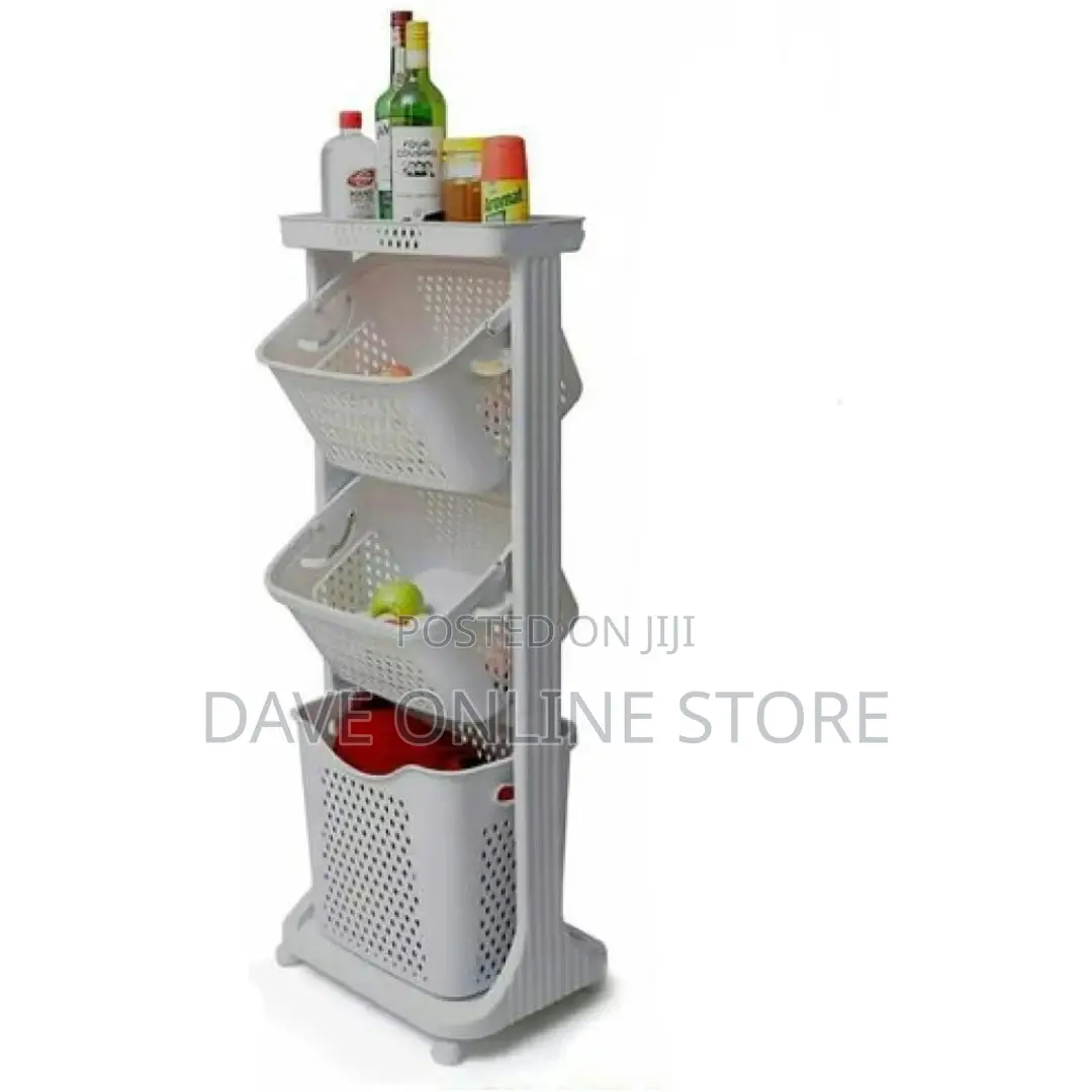 4 Tier Plastic Bathroom Kitchen Storage Organizer Rack
