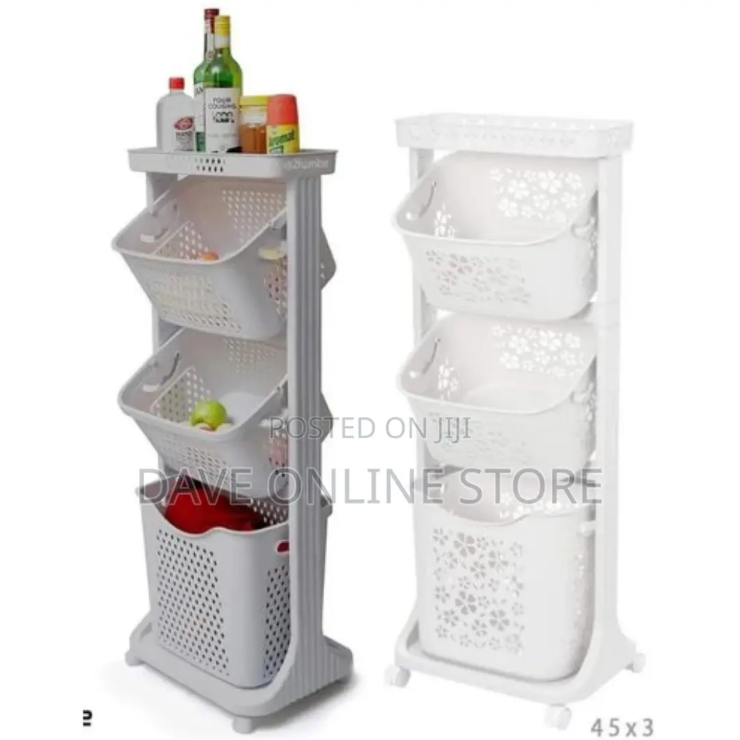 4 Tier Plastic Bathroom Kitchen Storage Organizer Rack