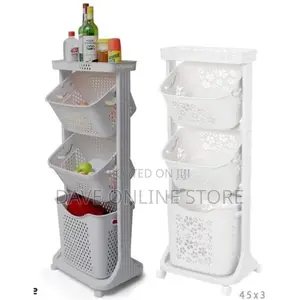 4 Tier Plastic Bathroom Kitchen Storage Organizer Rack