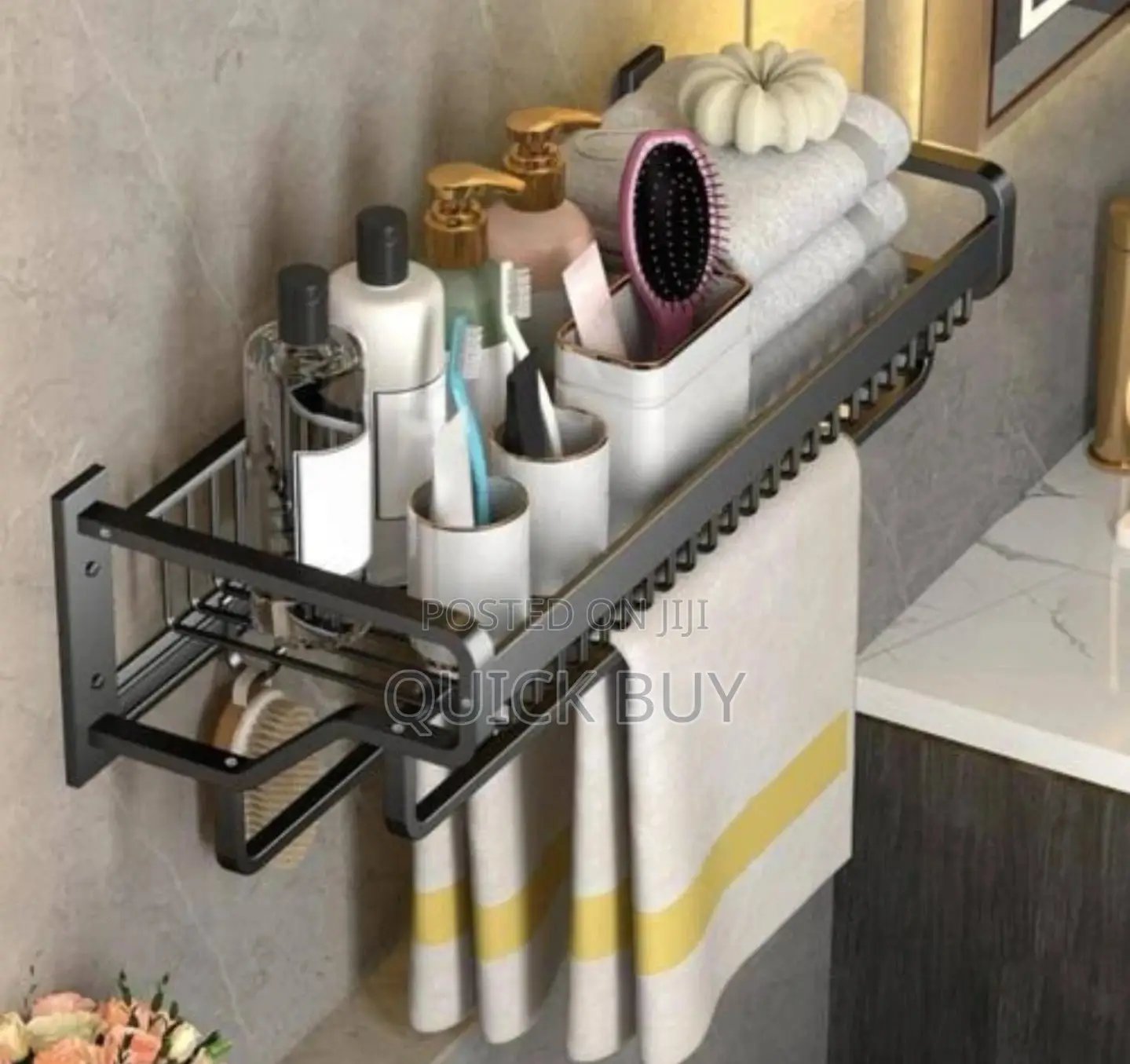 Modern Towel Rack Holder Bathroom Durable Aluminum Alloy