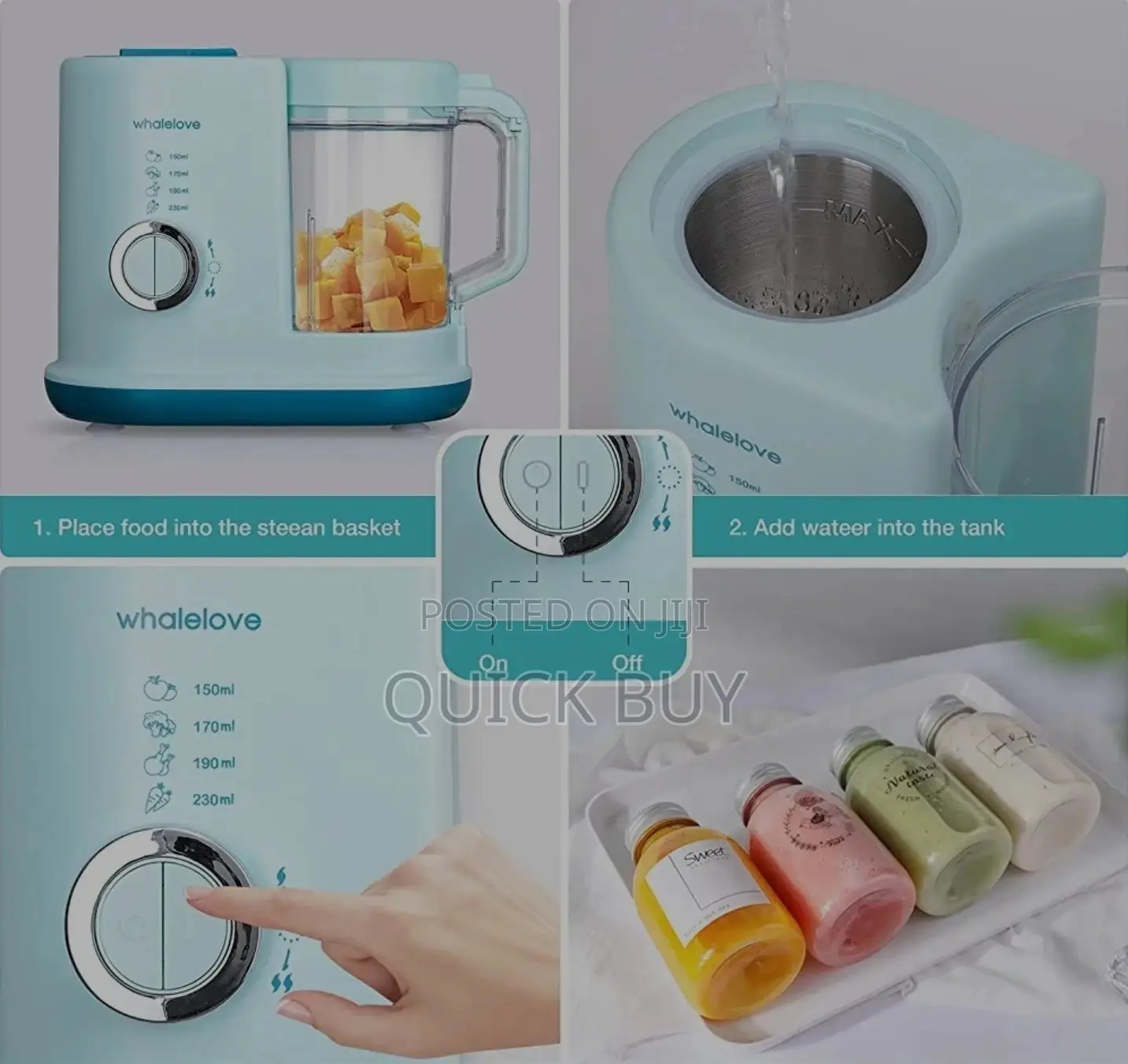Whalelove Multifunction Baby Food Processor