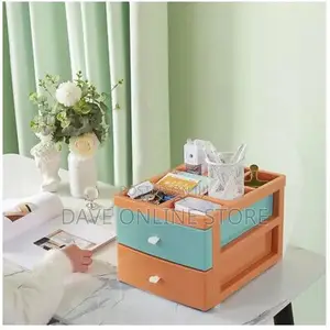 2 Tier Drawer Mini Storage Unit Tower Makeup Box Organizer