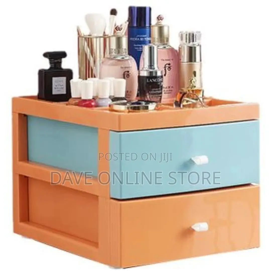 2 Tier Drawer Mini Storage Unit Tower Makeup Box Organizer