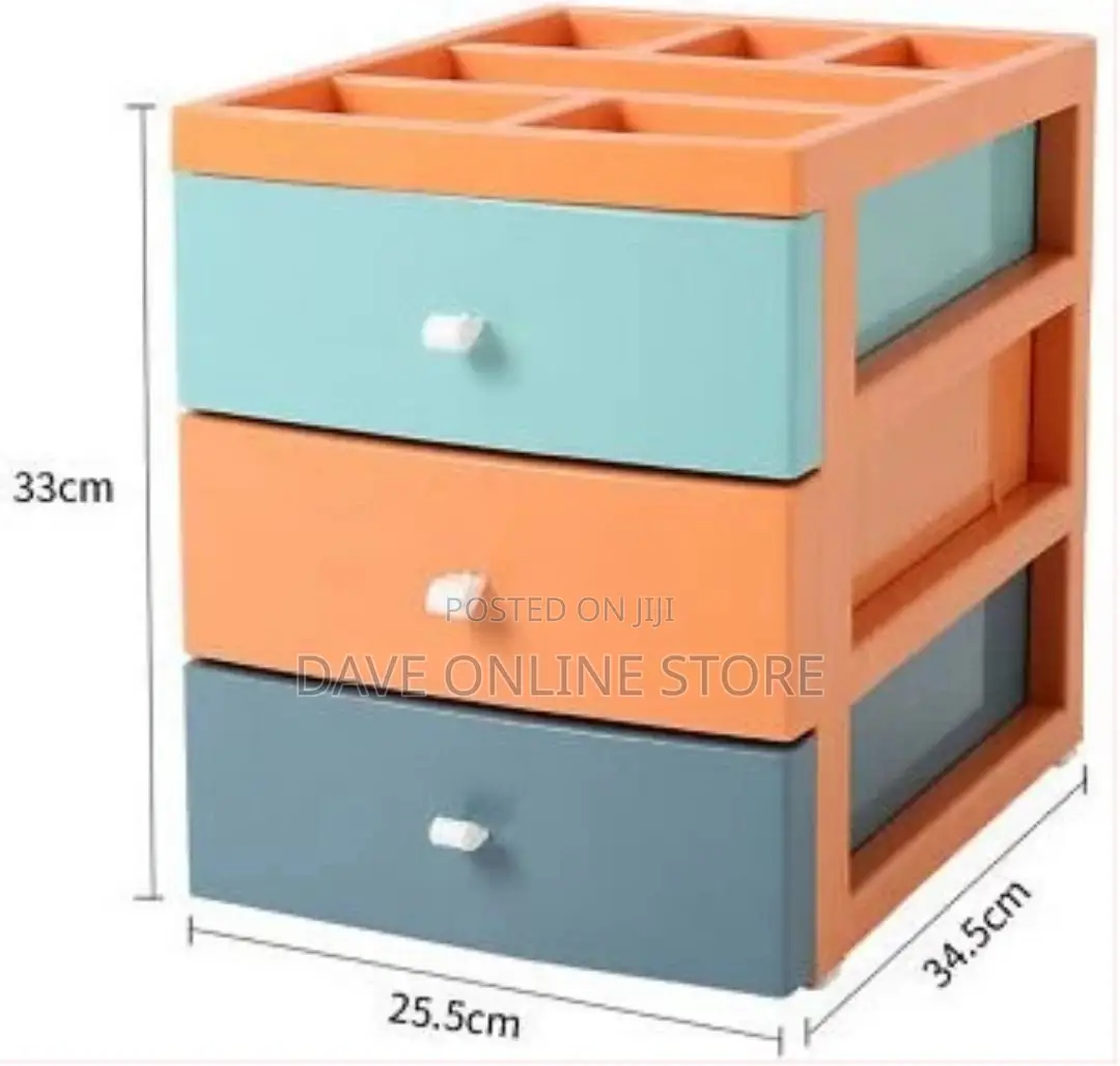 3 Tier Drawer Mini Storage Desktop Makeup Box Organizer