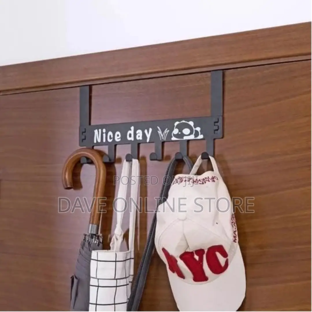 6 Hooks Nice Day Metal Hooks Over Door Bags Hanger Rack-