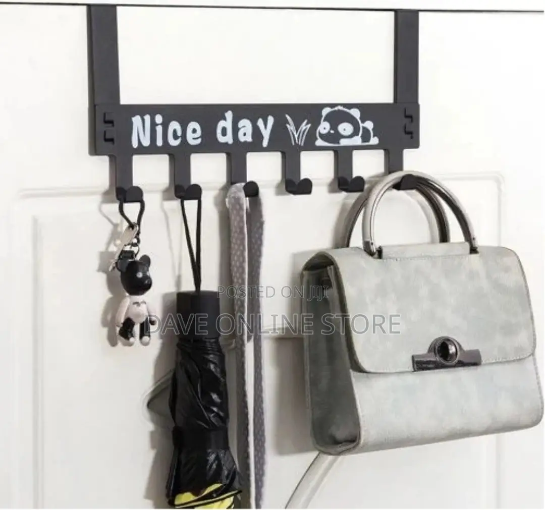 6 Hooks Nice Day Metal Hooks Over Door Bags Hanger Rack-