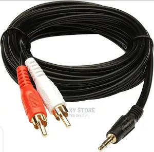 5m Aux to Banana 3.5mm Male to 2 Rca Male Cable for Sound