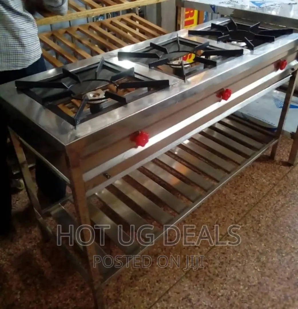 Stainless Three Chambers Gas Stove Cooker - Silver