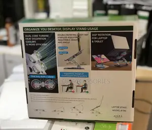 Adjustable Rotatable Laptop Stand With Cooling Fan