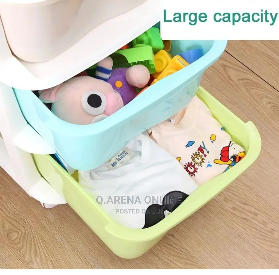 5 Tier Modern Plastic Laundry Basket Storage-Multicolor