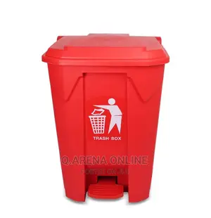 Del Uk 50l Step-on / Foot Pedal Waste Bin- Red